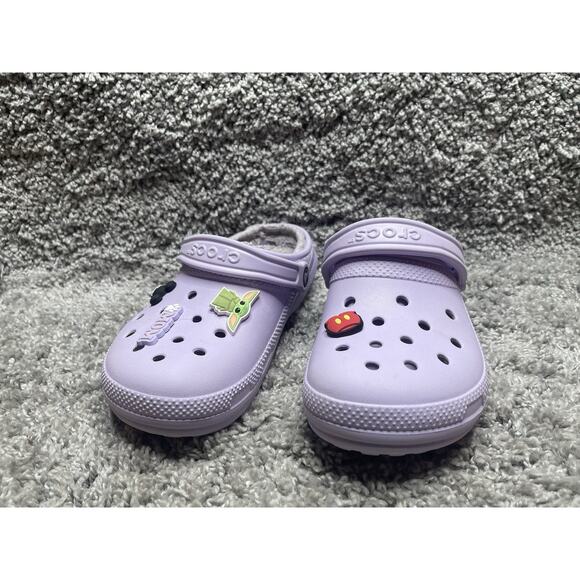 Crocs Classic Clog Purple Womens Size 7 Lined Shoes Preowned - Picture 1 of 14